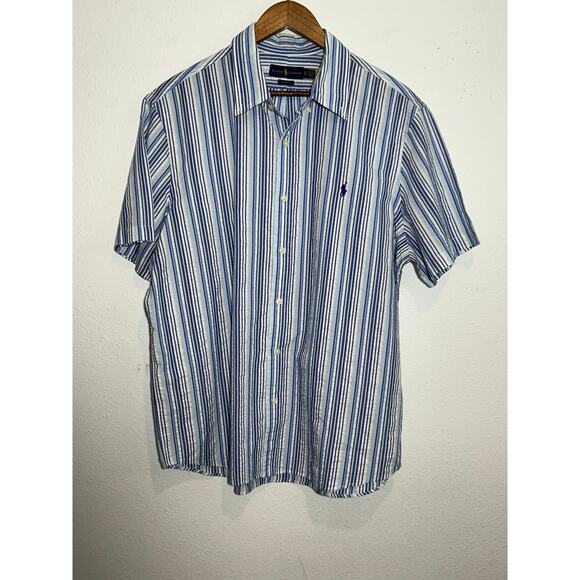 Ralph Lauren Other - Polo Ralph Lauren Oxford Button Down Short Sleeve Classic Fit Blue Stripe XL